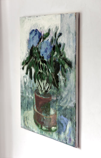 Mom’s Flowers on the Table by David Kihlberg |  Side View of Artwork 
