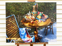 Original art for sale at UGallery.com | Courtyard by David Qiyi Liu | $8,975 | oil painting | 24' h x 30' w | thumbnail 3