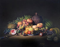 Original art for sale at UGallery.com | Harvest by David Qiyi Liu | $7,975 | oil painting | 22' h x 28' w | thumbnail 1