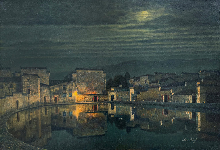 Moonlit Village by David Qiyi Liu |  Artwork Main Image 