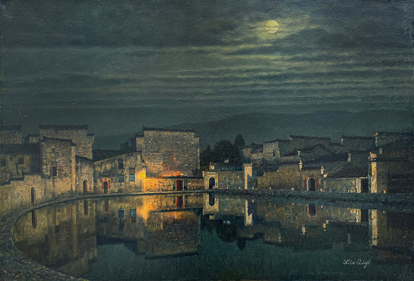 Moonlit Village by David Qiyi Liu |  Artwork Main Image 