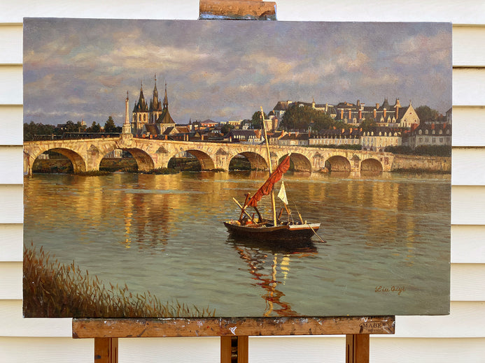 Riverside in the Evening Glow by David Qiyi Liu |  Context View of Artwork 