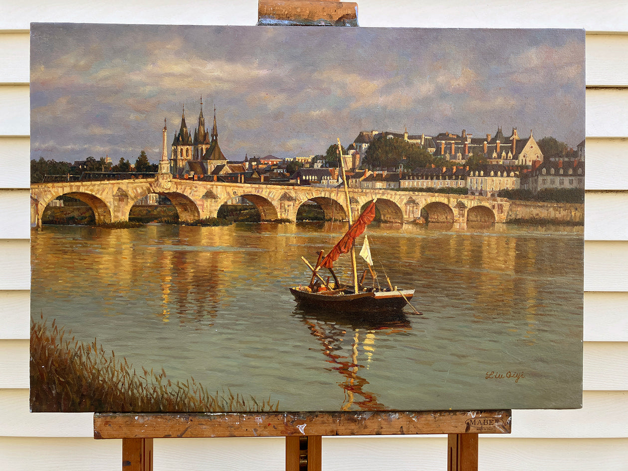 Riverside in the Evening Glow by David Qiyi Liu |  Context View of Artwork 