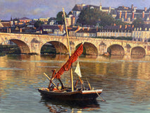 Original art for sale at UGallery.com | Riverside in the Evening Glow by David Qiyi Liu | $7,975 | oil painting | 18' h x 26' w | thumbnail 4