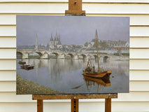 Original art for sale at UGallery.com | Riverside in the Morning Mist by David Qiyi Liu | $7,675 | oil painting | 18' h x 26' w | thumbnail 3