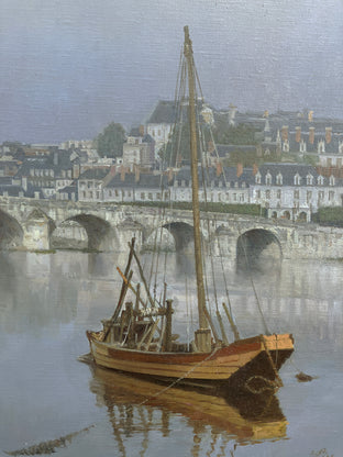 Riverside in the Morning Mist by David Qiyi Liu |   Closeup View of Artwork 