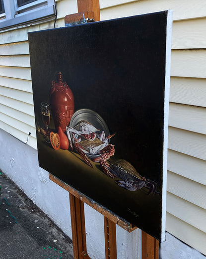 Still Life with Crabs by David Qiyi Liu |  Side View of Artwork 