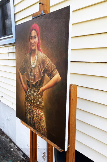 The Red Headscarf by David Qiyi Liu |  Side View of Artwork 