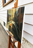 Original art for sale at UGallery.com | Time on the Bridge by David Qiyi Liu | $7,975 | oil painting | 20' h x 29' w | thumbnail 2