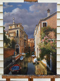 Original art for sale at UGallery.com | Venice After the Rain by David Qiyi Liu | $6,600 | oil painting | 24' h x 18' w | thumbnail 3
