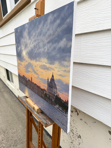 Venice at Dusk by David Qiyi Liu |  Side View of Artwork 