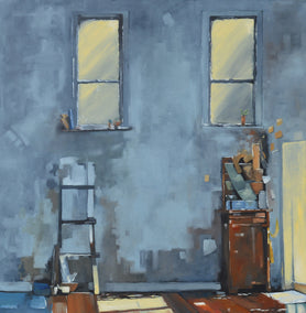 oil painting by David Thelen titled Broken Easel