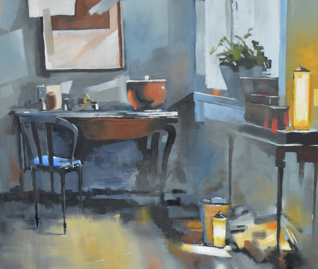 Corner Desk by David Thelen |  Closeup View of Artwork 