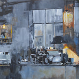 Original art for sale at UGallery.com | Night Light by David Thelen | $2,300 | oil painting | 36' h x 36' w | thumbnail 1