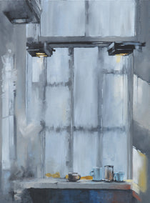 oil painting by David Thelen titled Rainy Sunday Morning