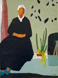 Original art for sale at UGallery.com | Balancing by Deborah Eyde | $1,600 | encaustic artwork | 24' h x 18' w | thumbnail 1