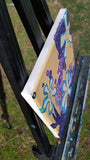 Original art for sale at UGallery.com | Blue Flowers by Diana Elena Chelaru | $350 | acrylic painting | 8' h x 8' w | thumbnail 2
