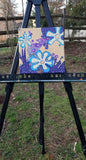Original art for sale at UGallery.com | Blue Flowers by Diana Elena Chelaru | $350 | acrylic painting | 8' h x 8' w | thumbnail 3