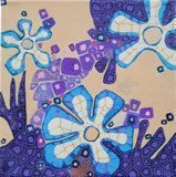Original art for sale at UGallery.com | Blue Flowers by Diana Elena Chelaru | $350 | acrylic painting | 8' h x 8' w | thumbnail 1