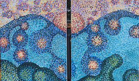 Original art for sale at UGallery.com | Blue Skies by Diana Elena Chelaru | $1,625 | acrylic painting | 24' h x 40' w