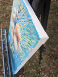 Original art for sale at UGallery.com | Drifting Petals by Diana Elena Chelaru | $400 | acrylic painting | 12' h x 9' w | thumbnail 2