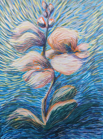 acrylic painting by Diana Elena Chelaru titled Drifting Petals