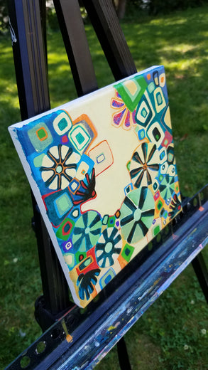 Floral Tapestry by Diana Elena Chelaru |  Side View of Artwork 