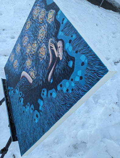 Holding up to Memories by Diana Elena Chelaru |  Side View of Artwork 