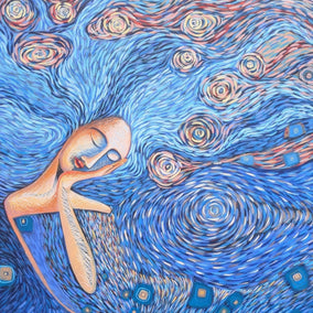 Original art for sale at UGallery.com | Within the Flow by Diana Elena Chelaru | $1,150 | acrylic painting | 24' h x 24' w