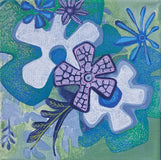 Original art for sale at UGallery.com | Purple Flower by Diana Elena Chelaru | $350 | acrylic painting | 8' h x 8' w | thumbnail 1
