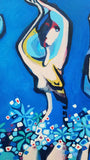 Original art for sale at UGallery.com | Rhythmic Dance by Diana Elena Chelaru | $1,075 | acrylic painting | 24' h x 24' w | thumbnail 4