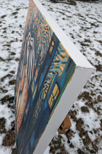 The Unfolding Silence by Diana Elena Chelaru |  Side View of Artwork 