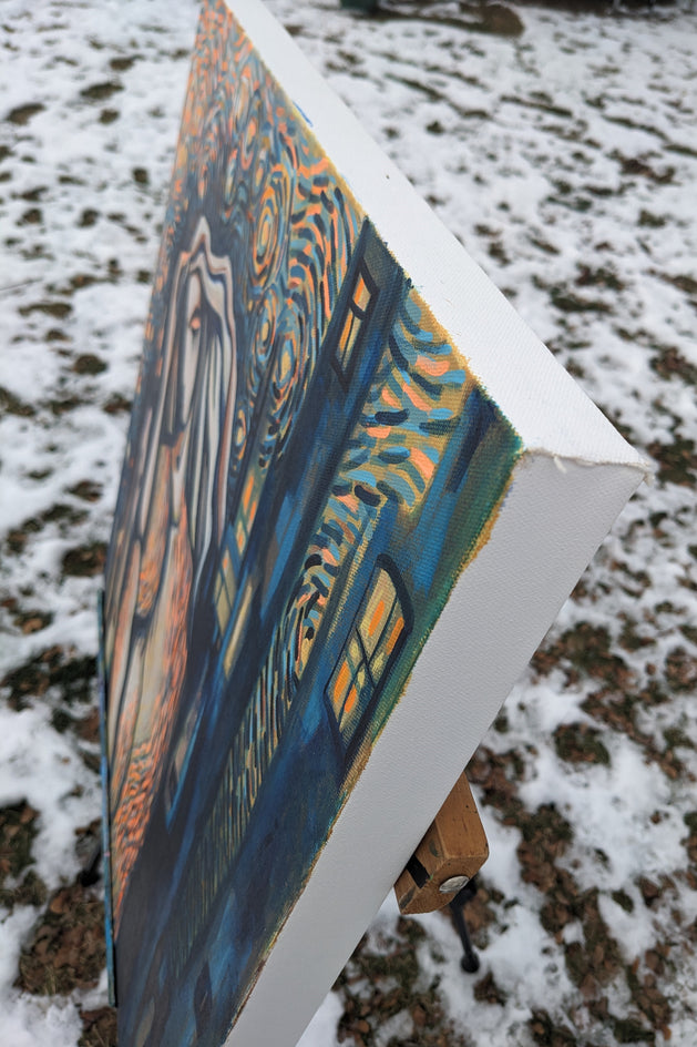 The Unfolding Silence by Diana Elena Chelaru |  Side View of Artwork 