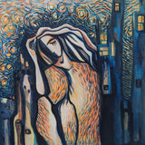 Original art for sale at UGallery.com | The Unfolding Silence by Diana Elena Chelaru | $950 | acrylic painting | 24' h x 24' w | thumbnail 1