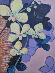 acrylic painting by Diana Elena Chelaru titled White Orchid