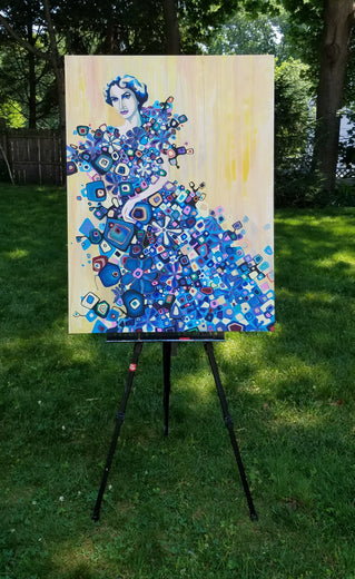 Woman in a Blue Dress by Diana Elena Chelaru |  Context View of Artwork 