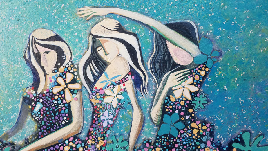 Beach Dancers by Diana Elena Chelaru |   Closeup View of Artwork 