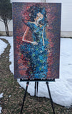 Original art for sale at UGallery.com | Echoes of Fire by Diana Elena Chelaru | $1,200 | mixed media artwork | 35' h x 22' w | thumbnail 3