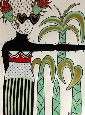 Original art for sale at UGallery.com | She Blooms by Diana Rosa | $1,175 | acrylic painting | 30' h x 22' w