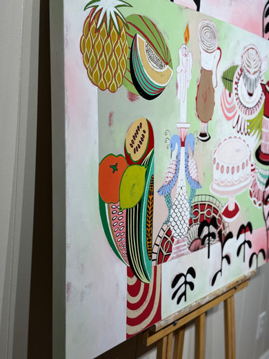 Tropical Table by Diana Rosa |  Side View of Artwork 