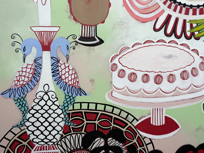 Tropical Table by Diana Rosa |   Closeup View of Artwork 