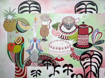 Original art for sale at UGallery.com | Tropical Table by Diana Rosa | $3,150 | acrylic painting | 36' h x 48' w | thumbnail 1