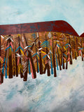 Original art for sale at UGallery.com | Winter by Diana Rosa | $1,750 | acrylic painting | 30' h x 30' w | thumbnail 4