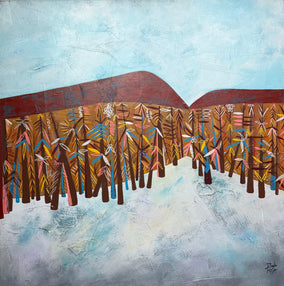 Original art for sale at UGallery.com | Winter by Diana Rosa | $1,750 | acrylic painting | 30' h x 30' w