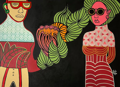 mixed media artwork by Diana Rosa titled Connection
