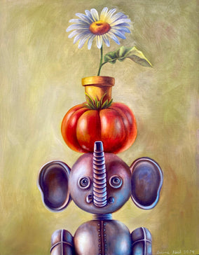 Original art for sale at UGallery.com | Pippin Bumble’s Favorite Time of Day by Diane Flick | $725 | oil painting | 14' h x 11' w