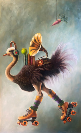 Original art for sale at UGallery.com | The Slow Ride of Millie Tinker by Diane Flick | $3,175 | oil painting | 38.75' h x 24' w
