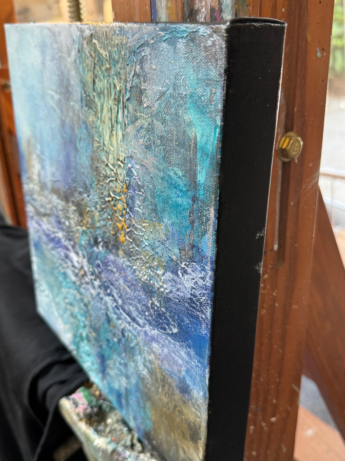 Sea Foam 11 by DL Watson |  Side View of Artwork 