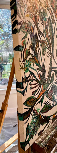 Untamed Garden by DL Watson |  Side View of Artwork 