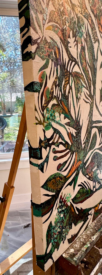 Untamed Garden by DL Watson |  Side View of Artwork 